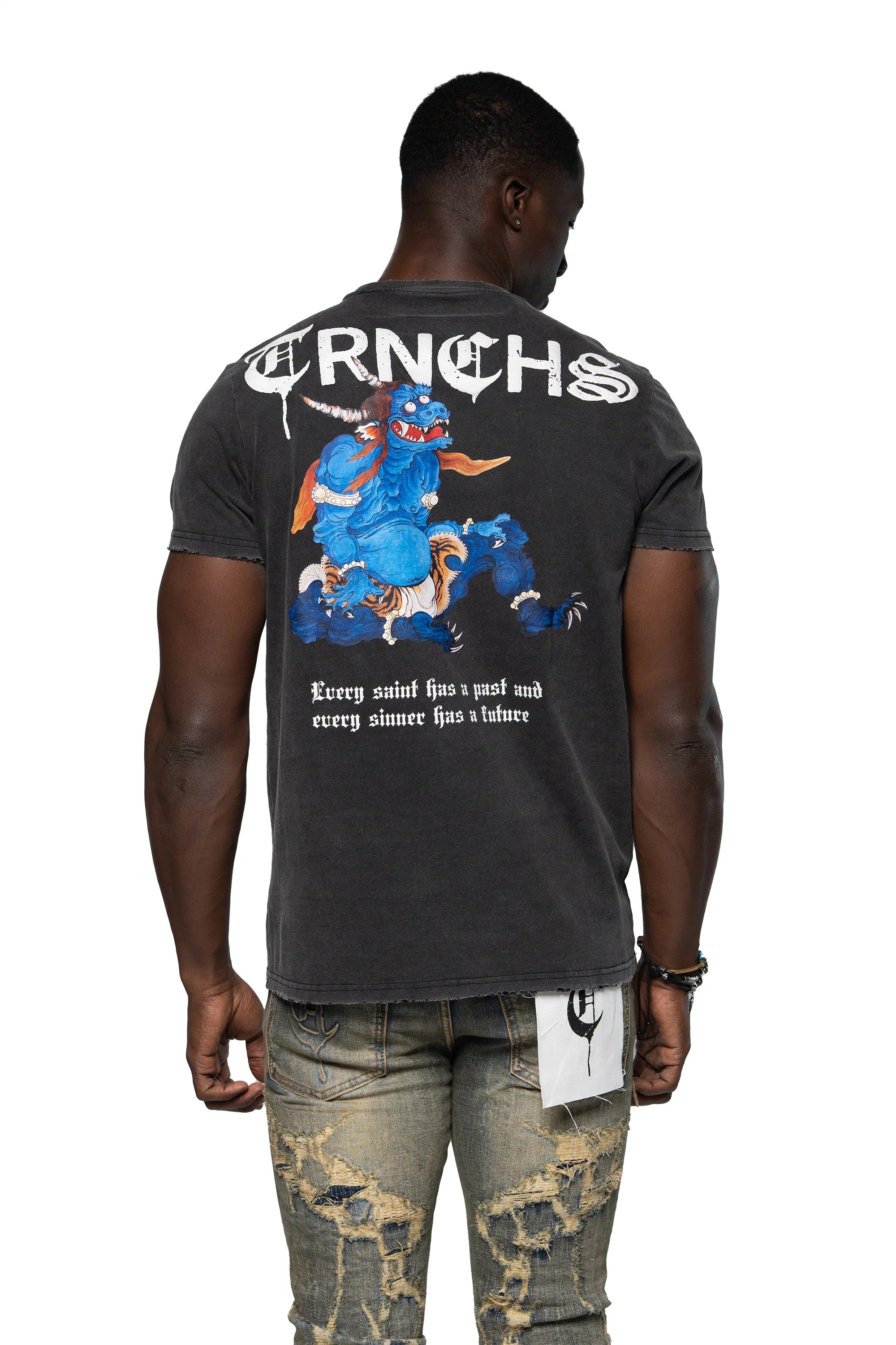 TRNCHS "BLUE DEMON" TEE VINTAGE BLACK