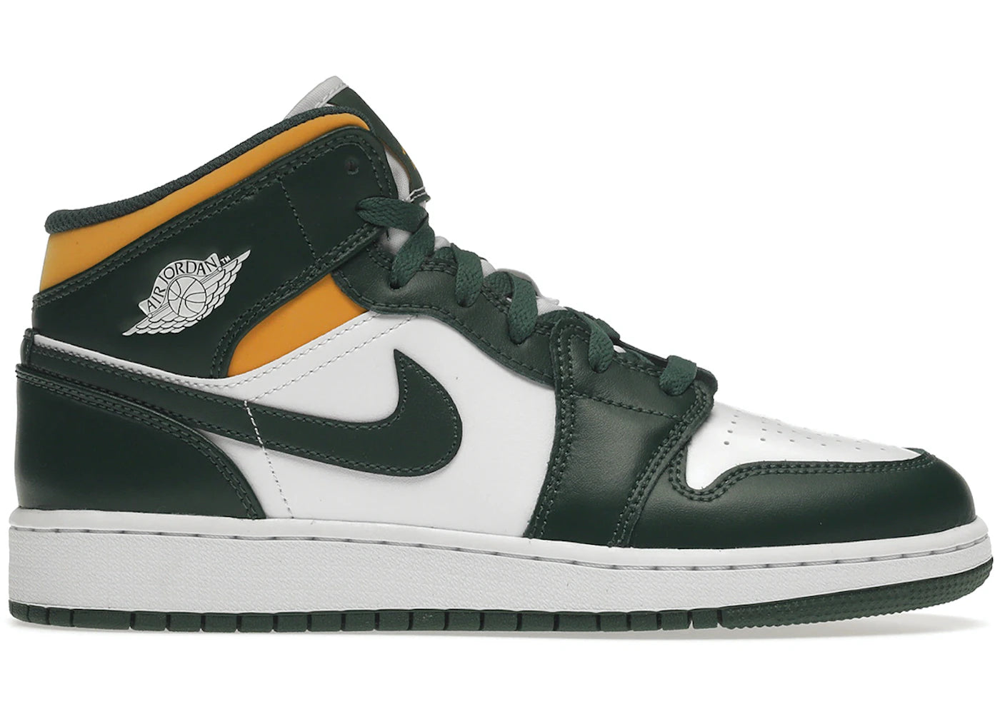 AIR JORDAN 1 MID (GS) NOBLE GREEN/POLLEN-WHITE SIZE 6Y