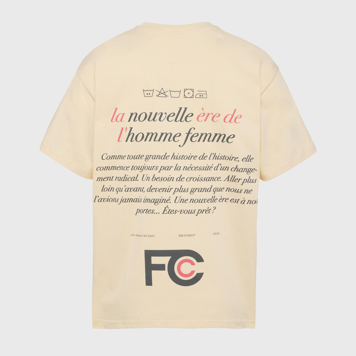 HOMME FEMME "NOUVELLE ERE" TEE CREAM/PINK/BLACK