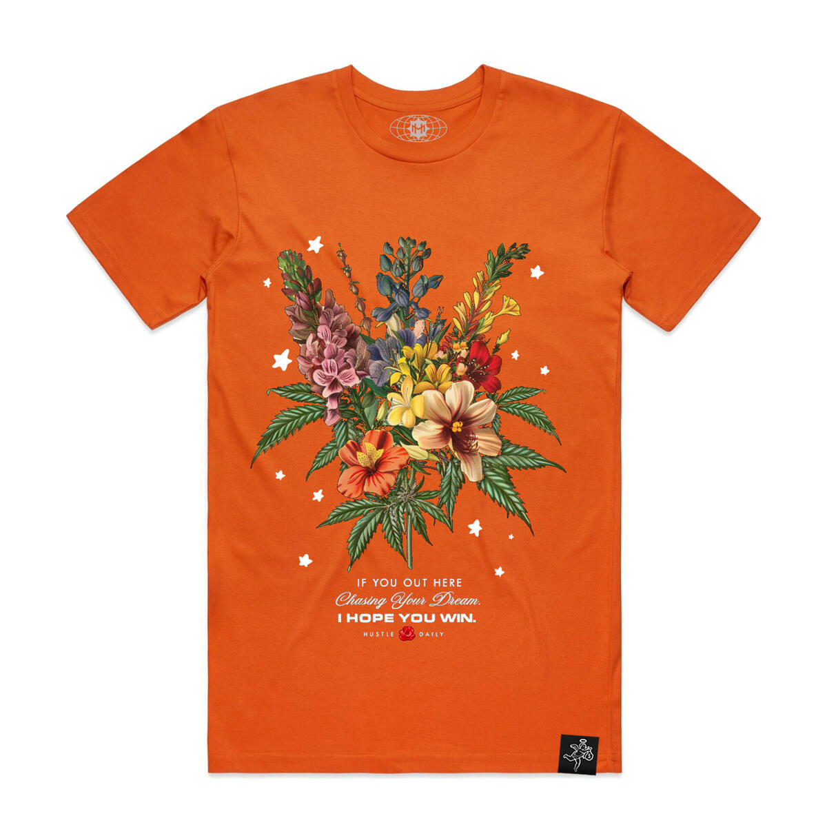 HASTA MUERTE "CHASE FLOWERS STARS" TEE ORANGE