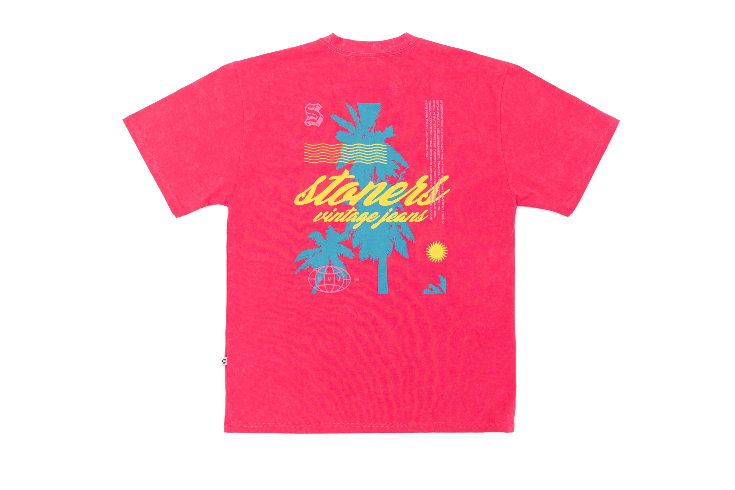 STONERS VINTAGE JEANS "MIAMI VIBES" OVERSIZED TEE PINK