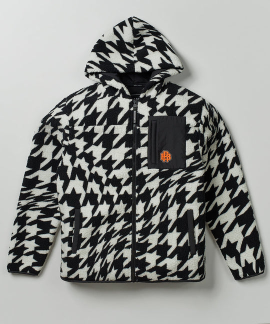 Reason OREO SHERPA  FLEECE HOODED  ZIP UP