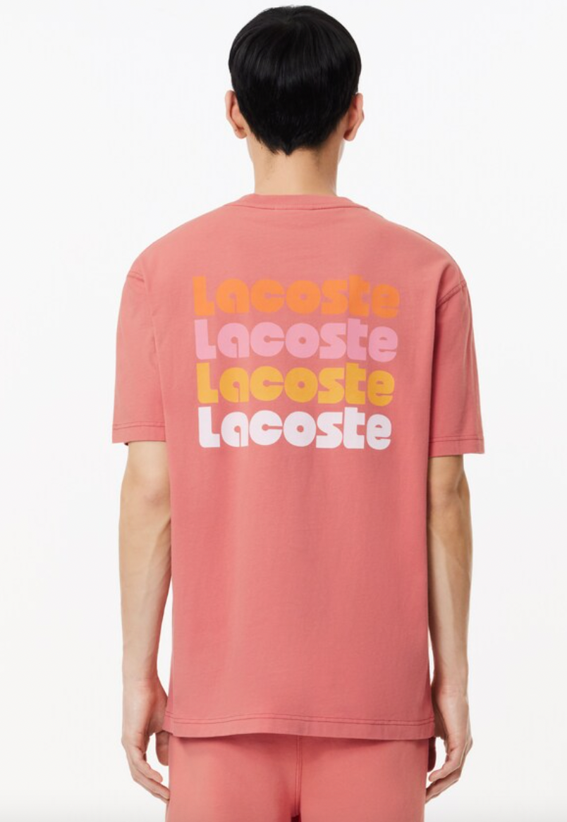 LACOSTE "WASHED EFFECT" TEE SIERRA RED