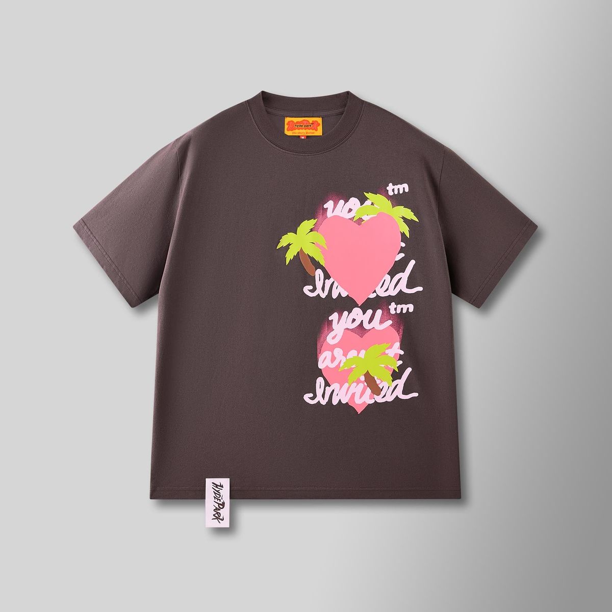 HYDE PARK "STAINED HEART" OVERSIZED TEE BROWN