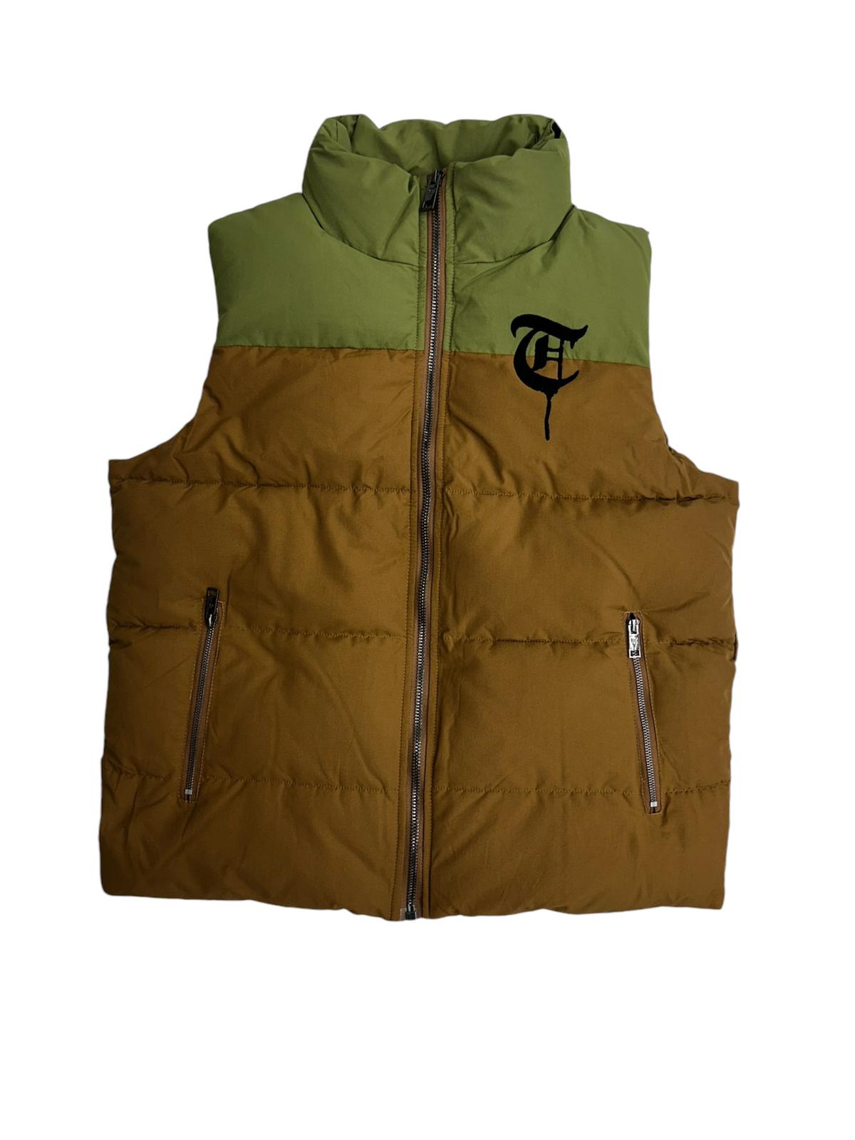 Trnchs "Aurora" Bubble Vest Olive/Brown