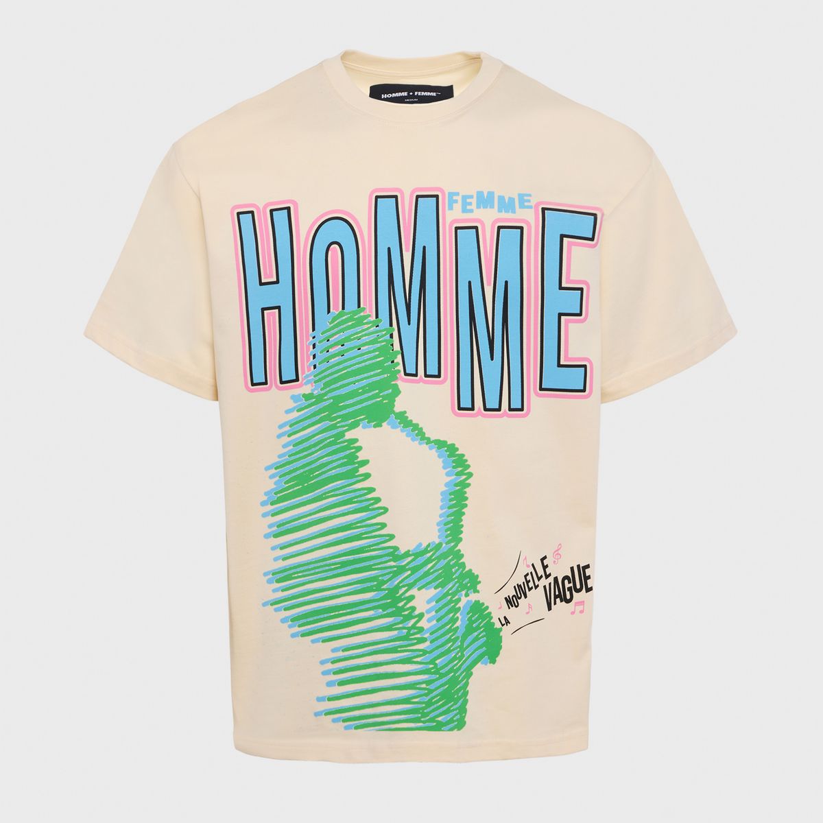 HOMME FEMME "NOUVELLE VAGUE" TEE CREAM/MULTI