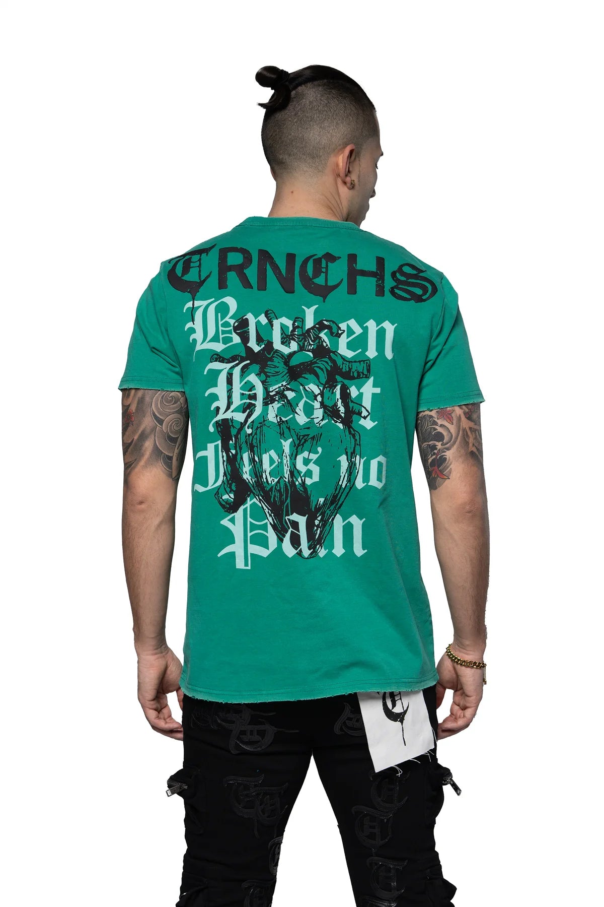 TRNCHS "BROKEN HEARTS" VINTAGE TEAL TEE