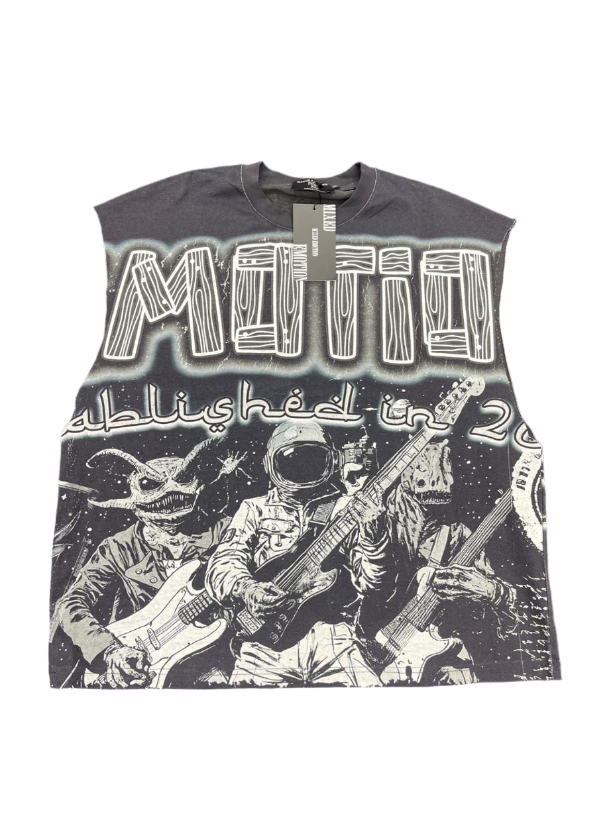 Mixed Emotion "Scrolls" Long Sleeve Tee Grey