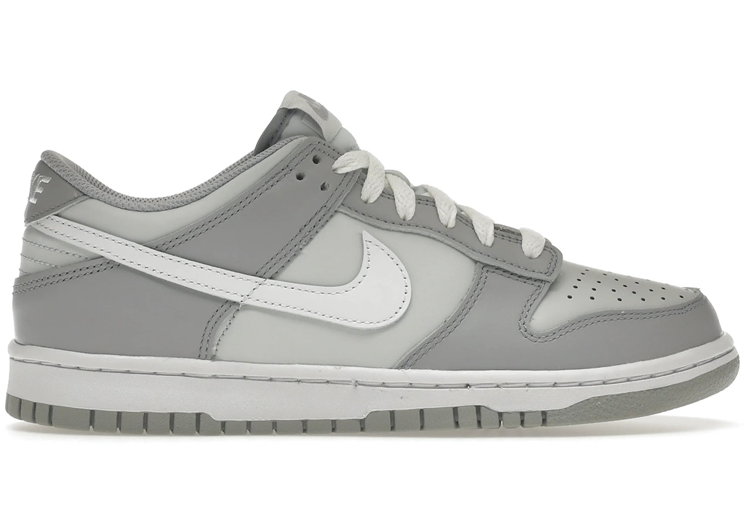 NIKE DUNK LOW (GS) PURE PLATINUM/WHITE-WOLF GREY SIZE 7Y