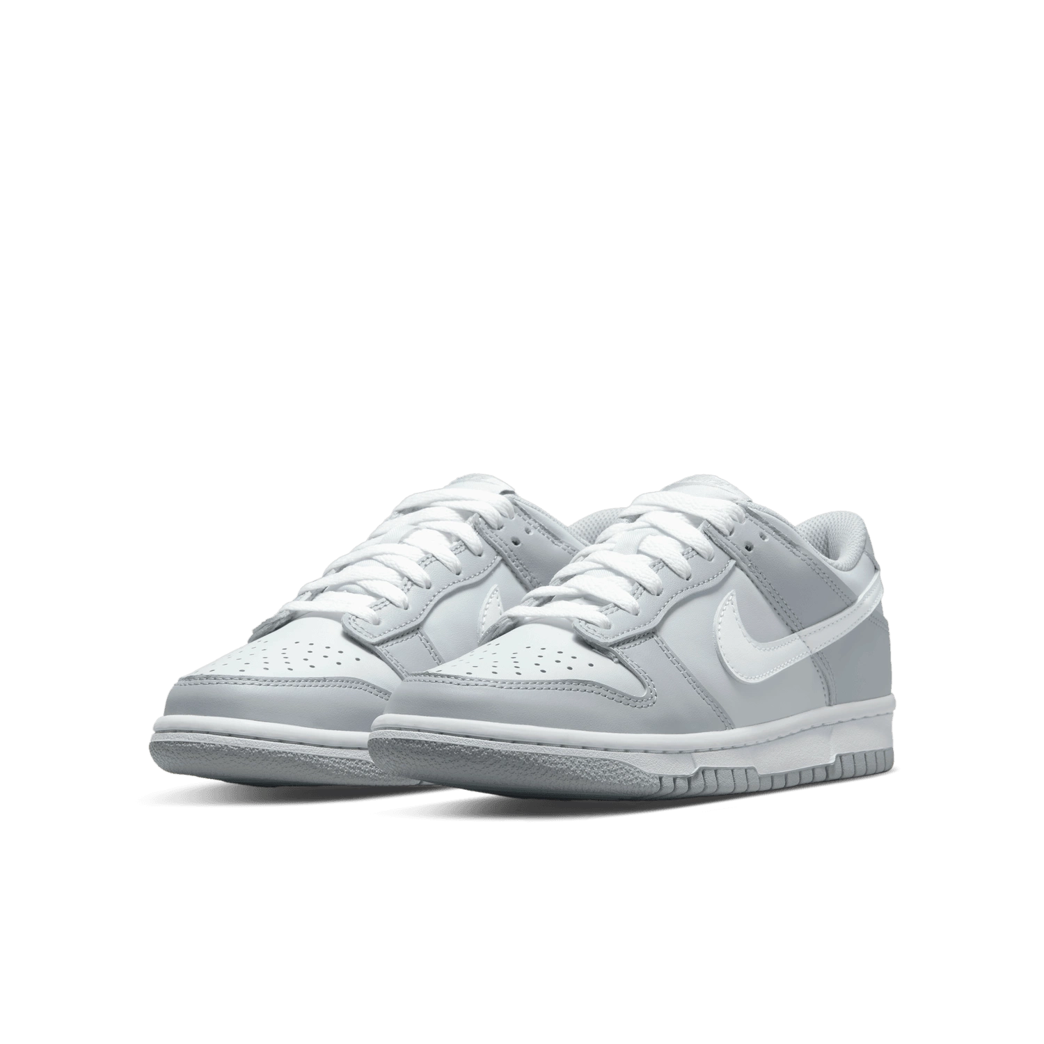 NIKE DUNK LOW (GS) PURE PLATINUM/WHITE-WOLF GREY SIZE 7Y