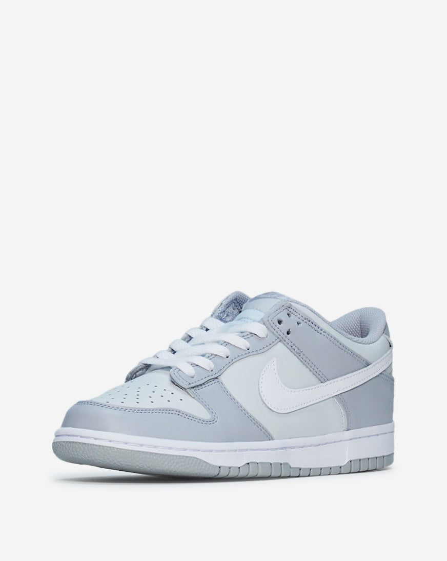 NIKE DUNK LOW (GS) PURE PLATINUM/WHITE-WOLF GREY SIZE 7Y