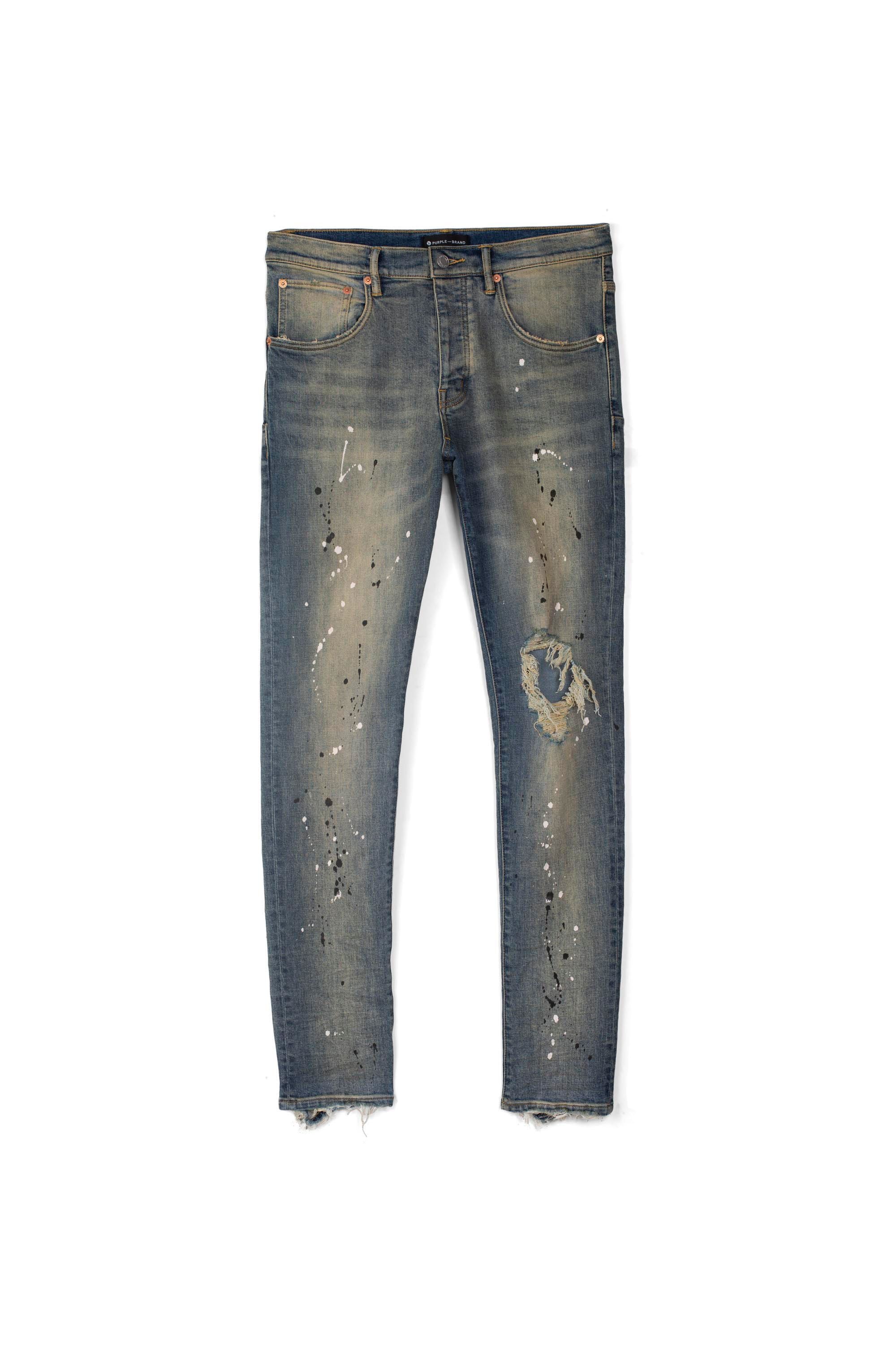 PURPLE DENIM "DESTROY PAINT" SKINNY INDIGO