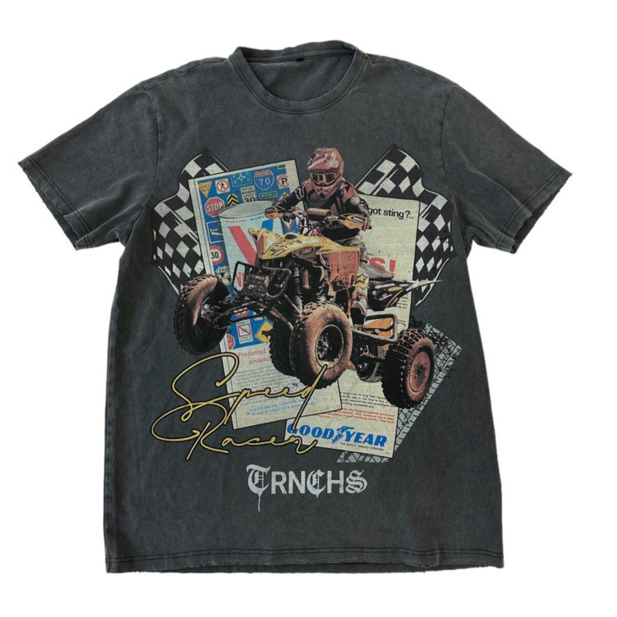 TRNCHS "RACER" TEE VINTAGE WASHED BLACK