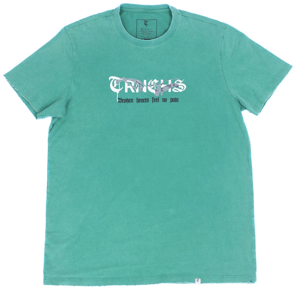 TRNCHS "BROKEN HEARTS" VINTAGE TEAL TEE