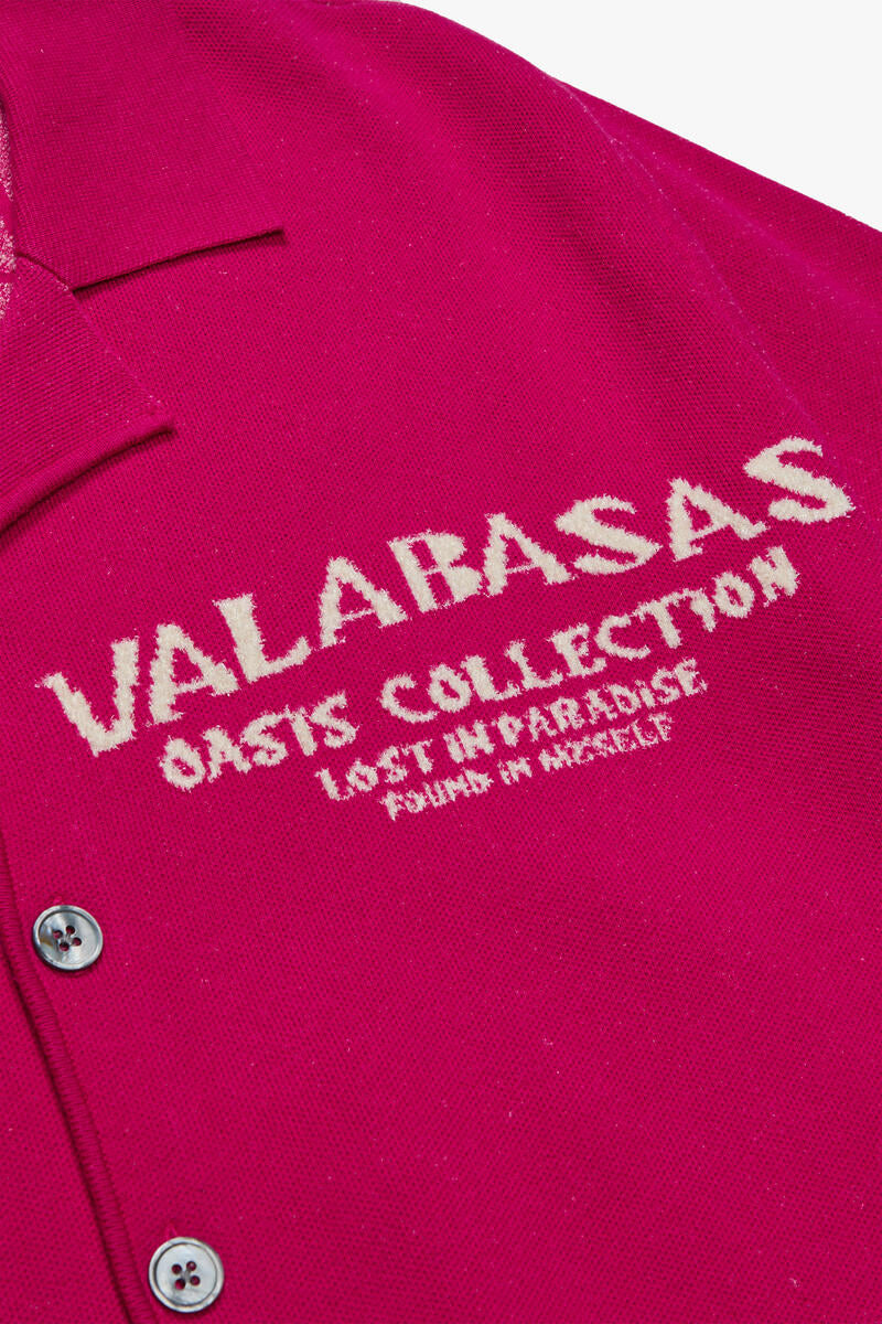 VALABASAS "LOS PALMAS" WOVEN BUTTON UP PINK