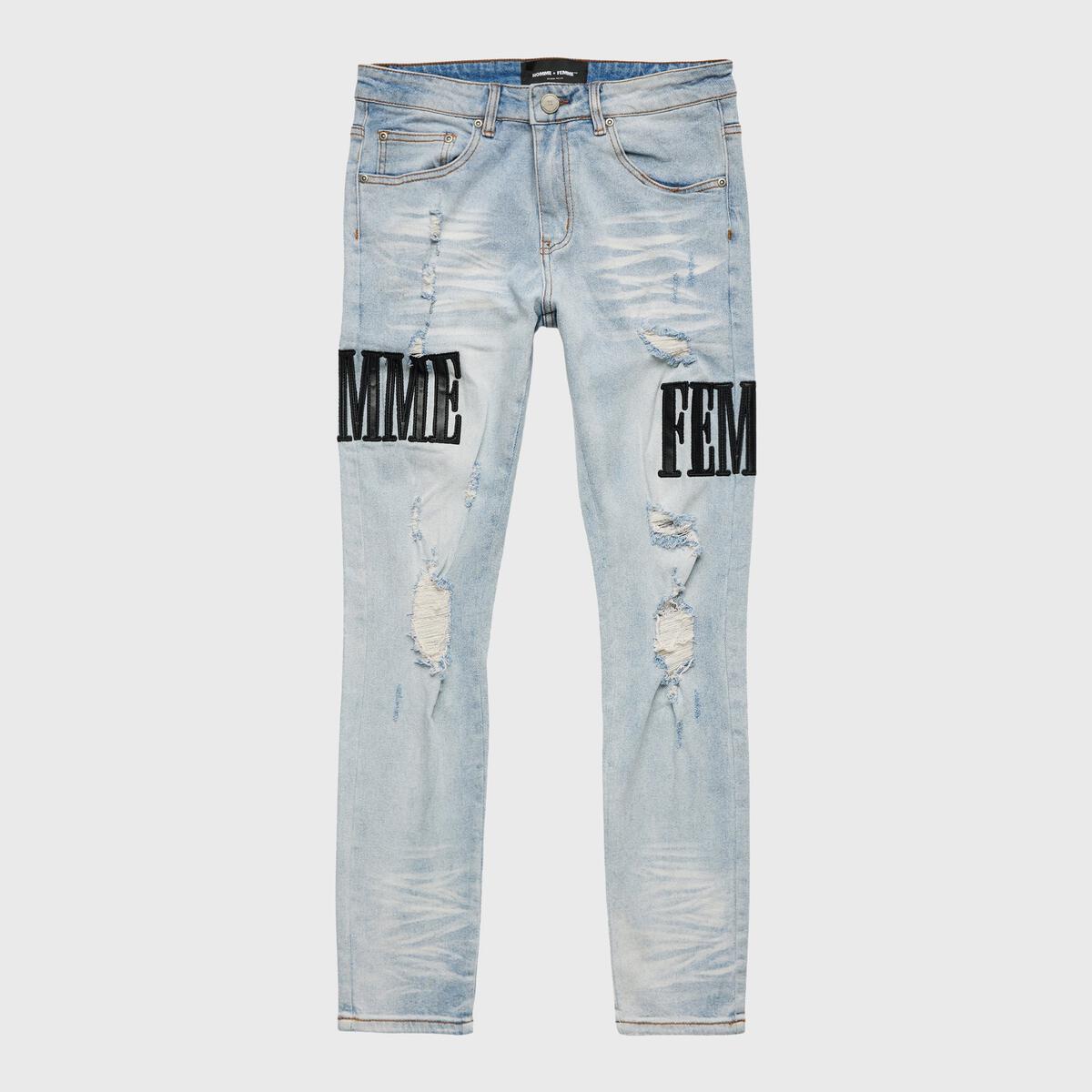 Letterman Denim Blue With Black Letters