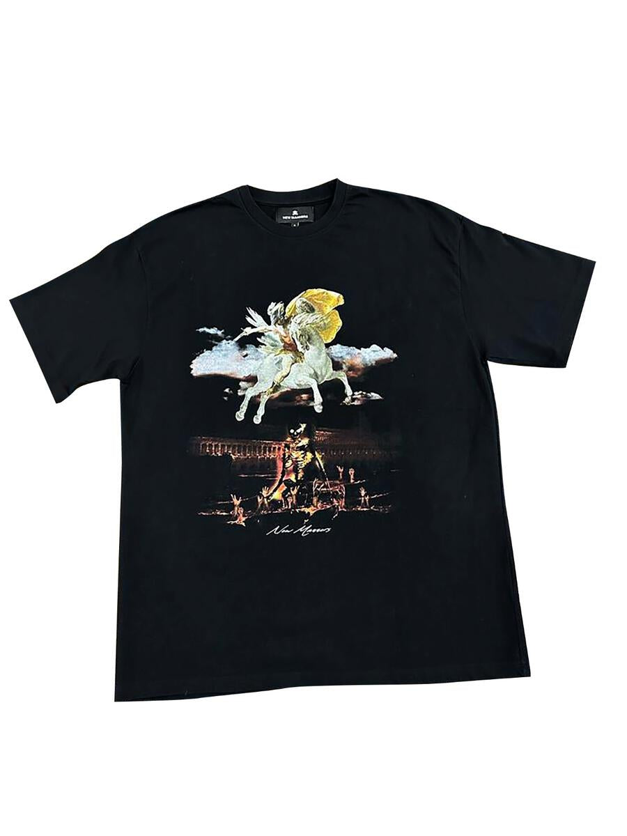 NEW MANNERS "Heaven & Hell" TEE BLACK