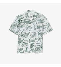 LACOSTE "X NETFLIX" BUTTON UP WHITE/GREEN